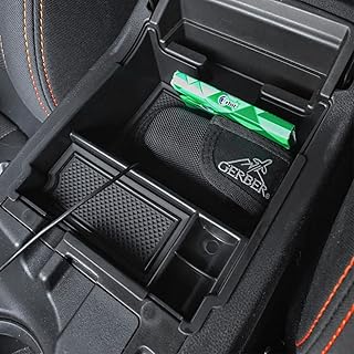 TACORBO Center Console Organizer Compatible with Subaru Impreza 2017-2023 and Crosstrek 2018 2019 2020 2021 2022 2023 Accessories,Armrest Secondary Storage Box ABS Insert Glove Box Tray, Black Trim