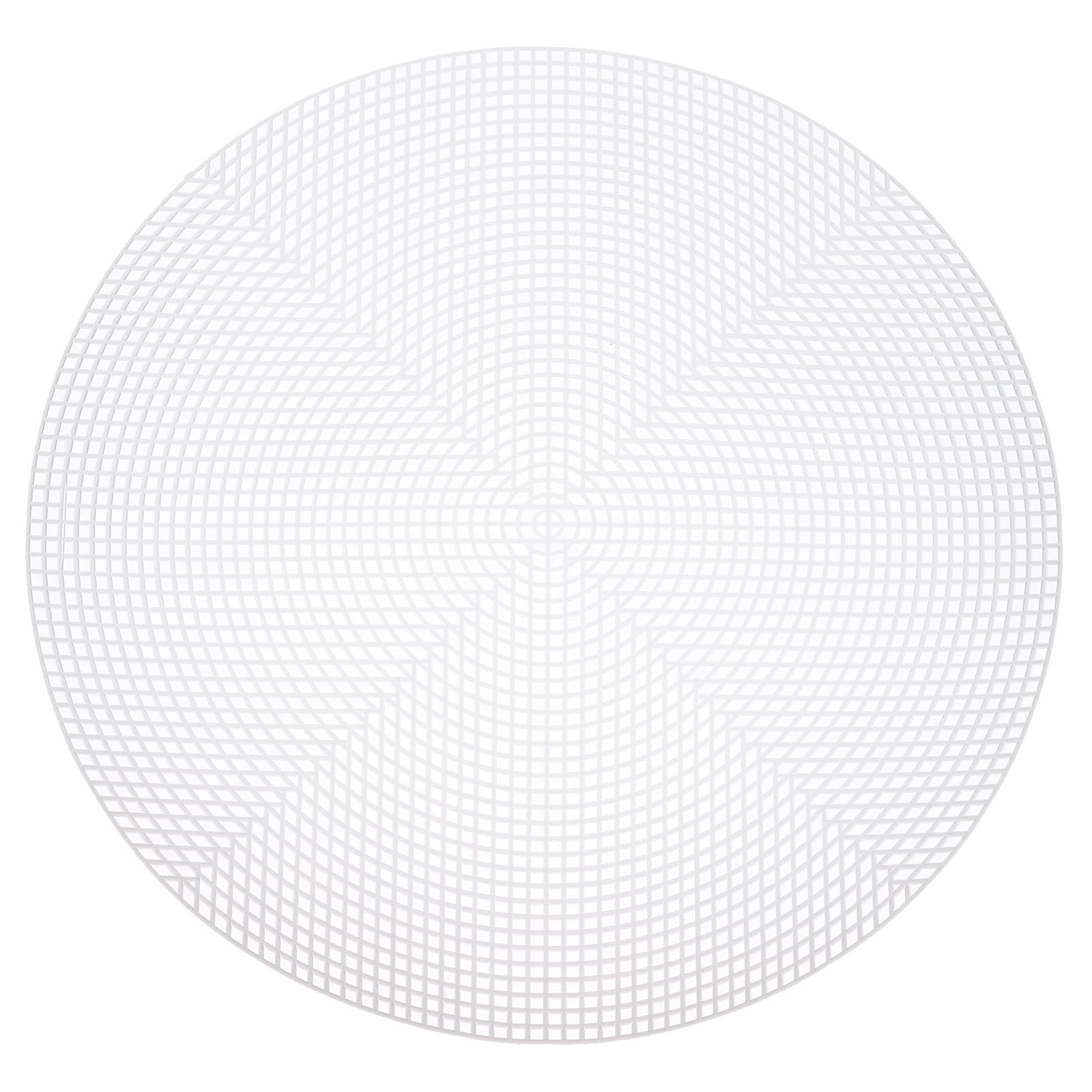 QUARKZMAN 8 Stück 15" Kunststoff-Maschengitterplatte 5 Stück runde Leinwand für Stickerei, Stricken, Häkeln, Acrylgarnhandwerk, weiß