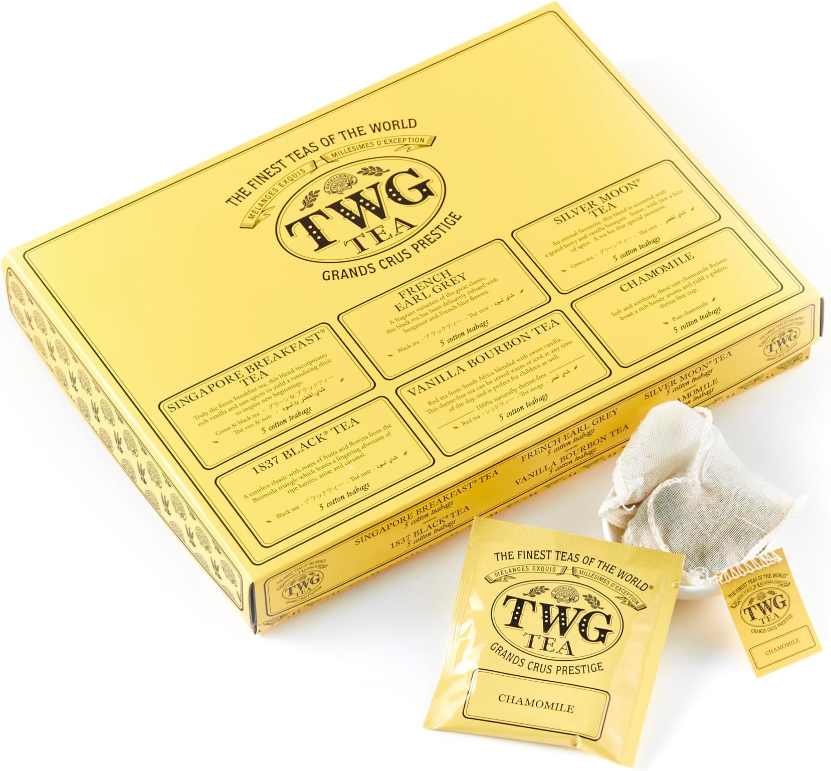 – Tea | Tea Taster Selection | 6 Varieties | Exclusive Tea Blends | 30 Hand Sewn Cotton Teabags | Gift Set