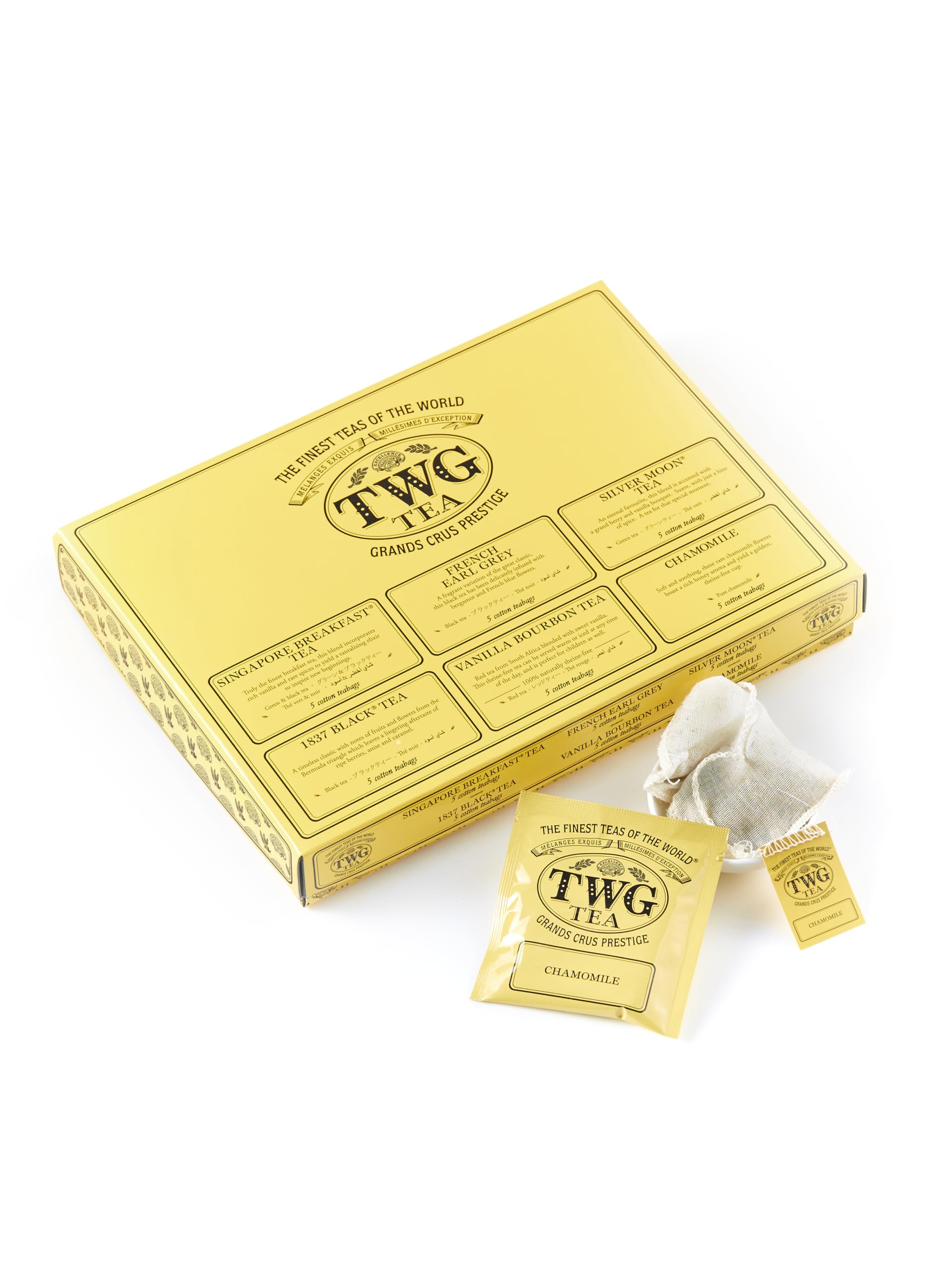 – TWG Tea | Tea Taster Selection | 6 Varieties | Exclusive Tea Blends | 30 Hand Sewn Cotton Teabags | Gift Set
