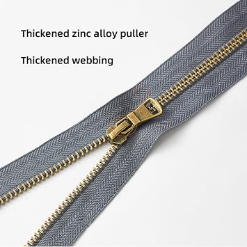Wonesifee Metal Zippers 6pcs #5 Separating Zippers for Leather Jackets 24 | Antique Brass Y-Teeth heavy duty zips for Sewing clothing down jacket coat Parka Crafts DIY 6Colors (24inch)