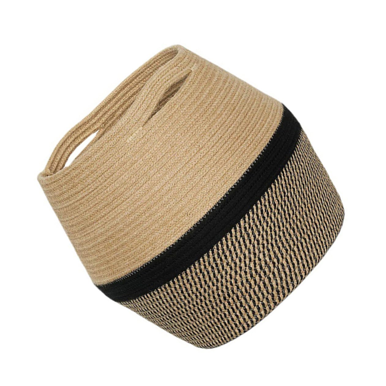 Panier de rangement en coton et lin portable multifonction