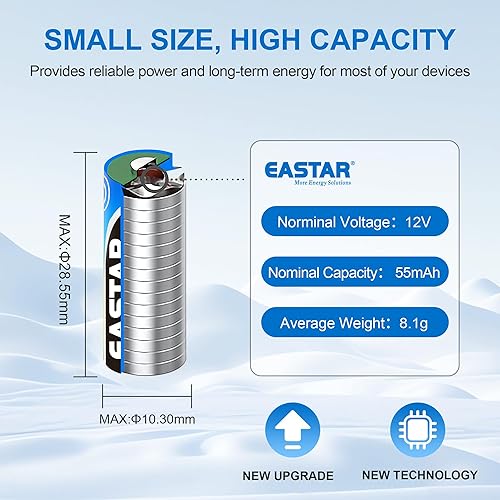Miniatura 3 de EASTAR BTS Batería de 23 A 12 V  Baterías alcalinas de 12 voltios para control remoto 6 unidadespaquete Batería A23 de 55 mAh para ventiladores de