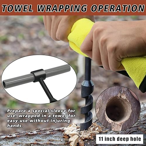 Miniatura 3 de Broca de taladro de madera Scotch Eye de 1 pulgada x 12 pulgadas, llave de taladro manual para perforación de madera fácil - Llave de colonos y