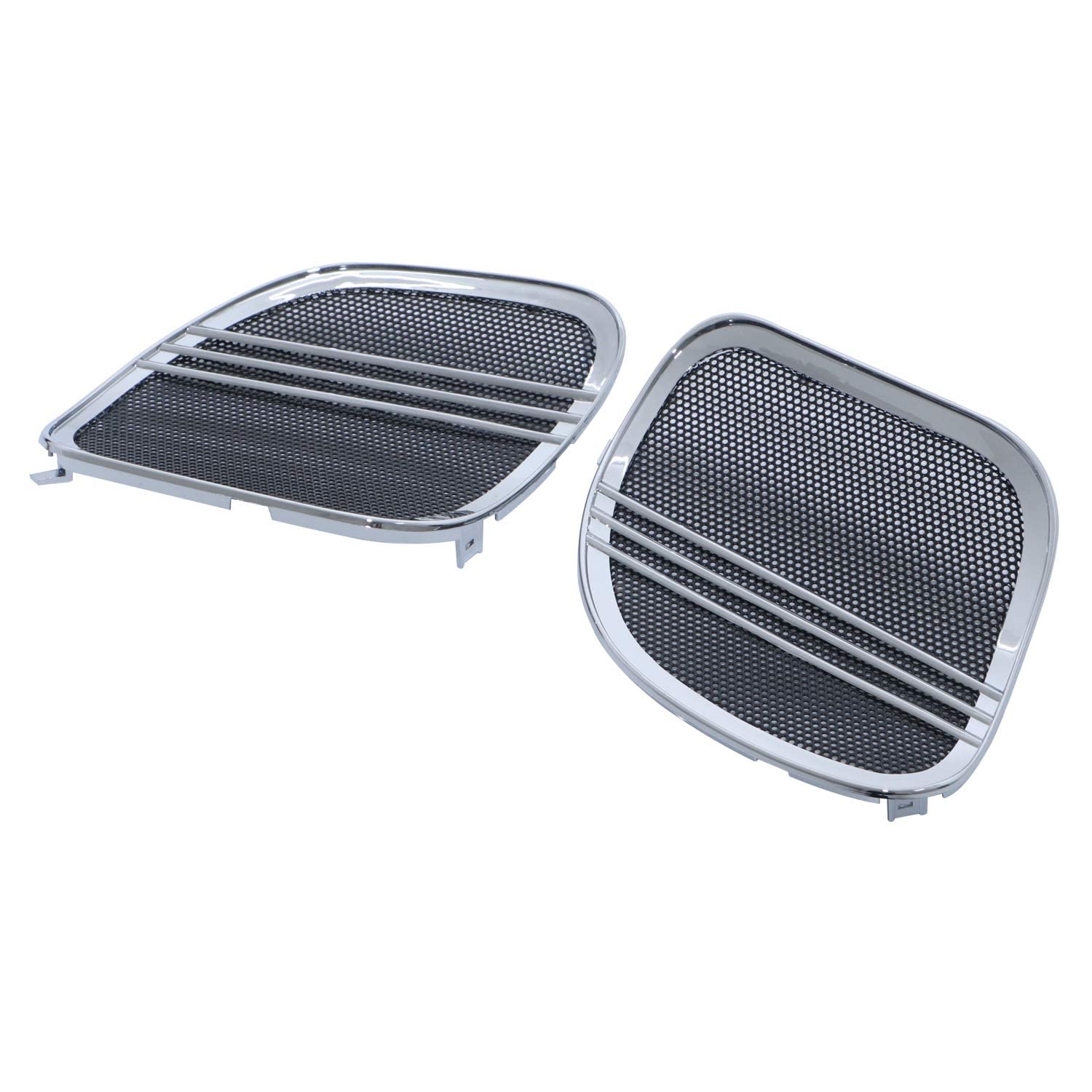 YDLMT 1 Pair Motorcycle Tri-Line Fairing Speaker Grills Cover Trim Compatible with 2015-later Harley Road Glide (Chrome+Black)