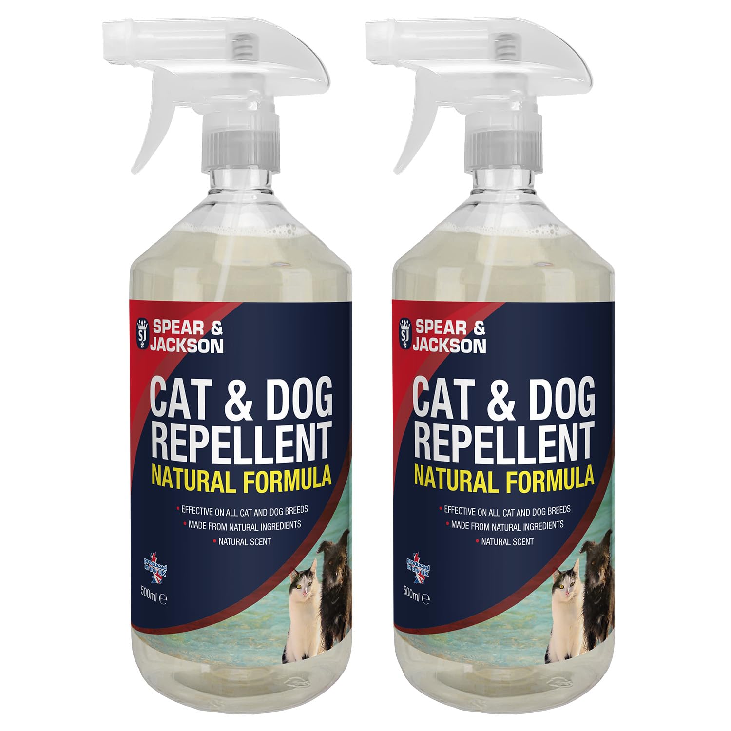 Spear & Jackson - Cat and Dog Repellent 2 x 500ml Spray - Natural ingredients, Citrus Scent