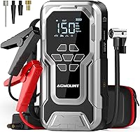 Acmount 6000A Jump Starter with 150PSI Air Compressor - Portable Car Battery Jumper, Tire Inflator, Power Bank for Gas/10L Diesel (21800mAh LCD)