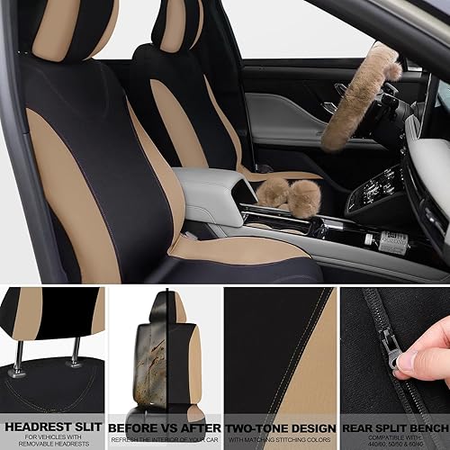 Miniatura 4 de Juego completo de 47 fundas de asiento de automóvil, accesorios de automóvil, fundas de asiento delantero y trasero, funda de volante esponjosa para