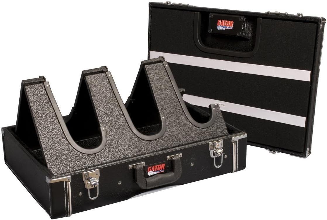 Gator Cases GW-Gig box JR Compact Wooden 3 Guitar Stand and Pedal Board Black
