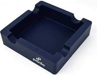Cigar Ashtrays for Outdoors from Pardo - Silicone Ashtray for Large Ring Gauge Cigars with Built-in 4X Cigar Holder - Unbreakable Cigar Ashtrays for Patio - Blue