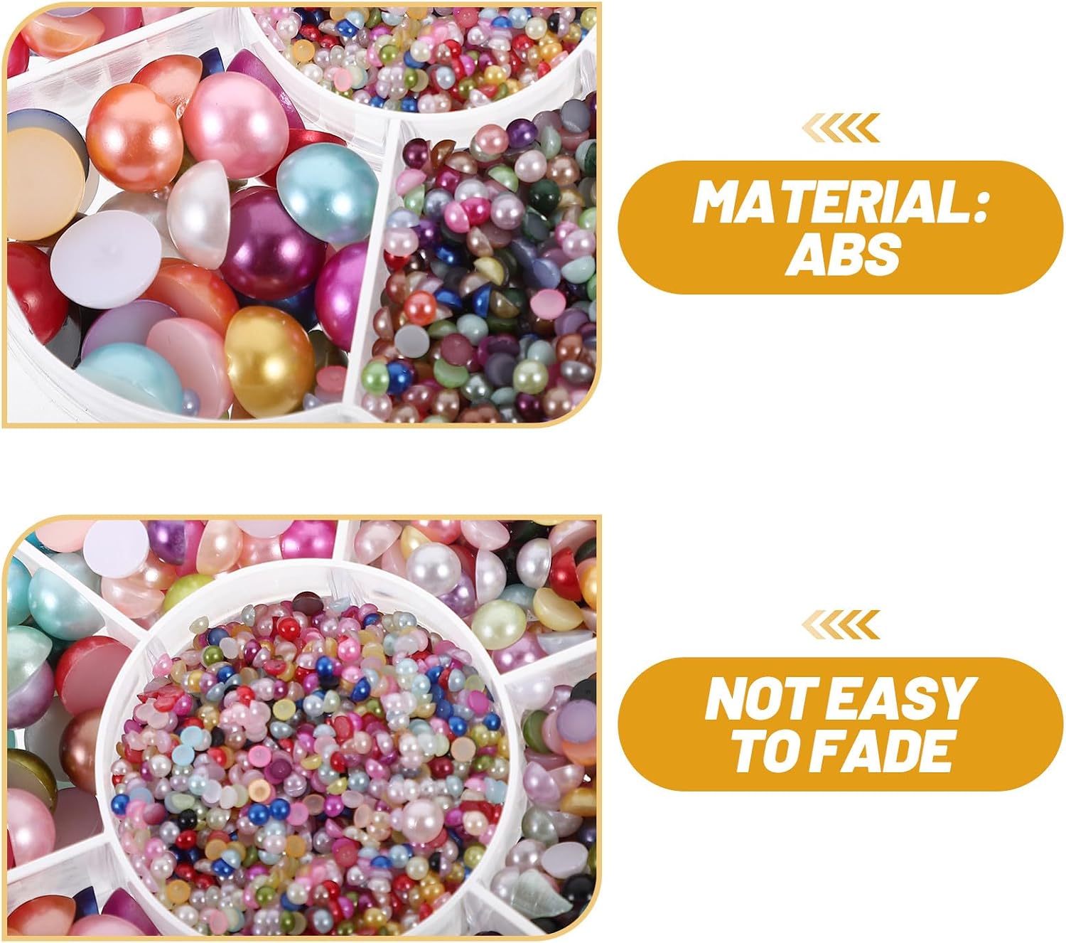 Didiseaon Multi-Color Half-Round Simulated Pearl Nail Charms 5600 Pieces Flat Pearls for Manicure Crafting DIY Jewelry Decoration