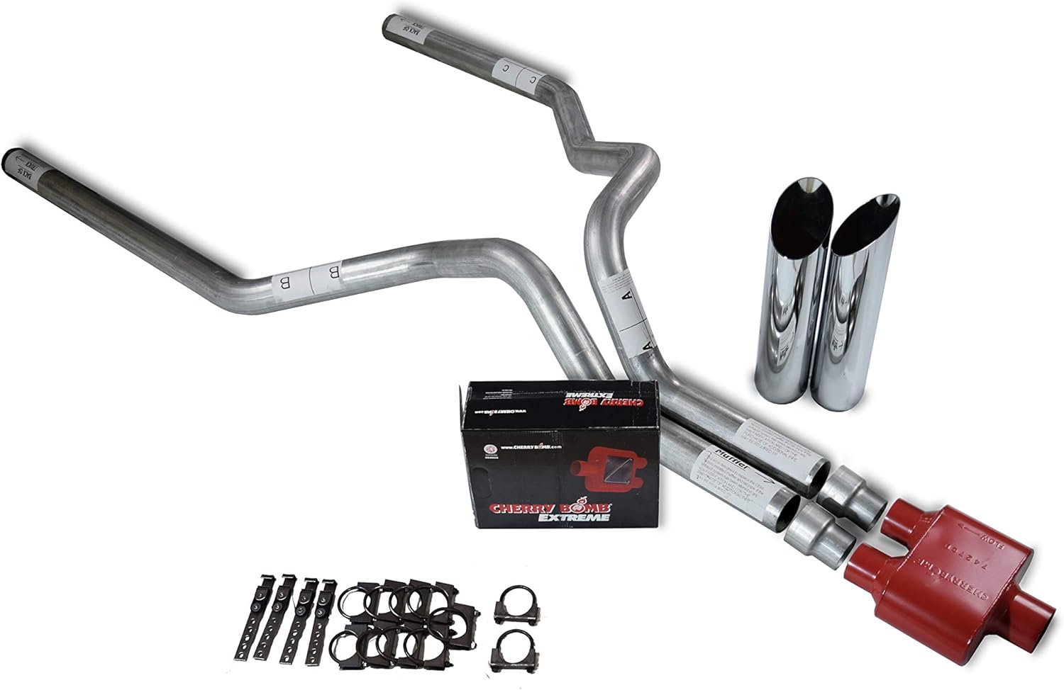 Truck Exhaust Kits Shopline Dual 3 inch Fits Silverado Fits