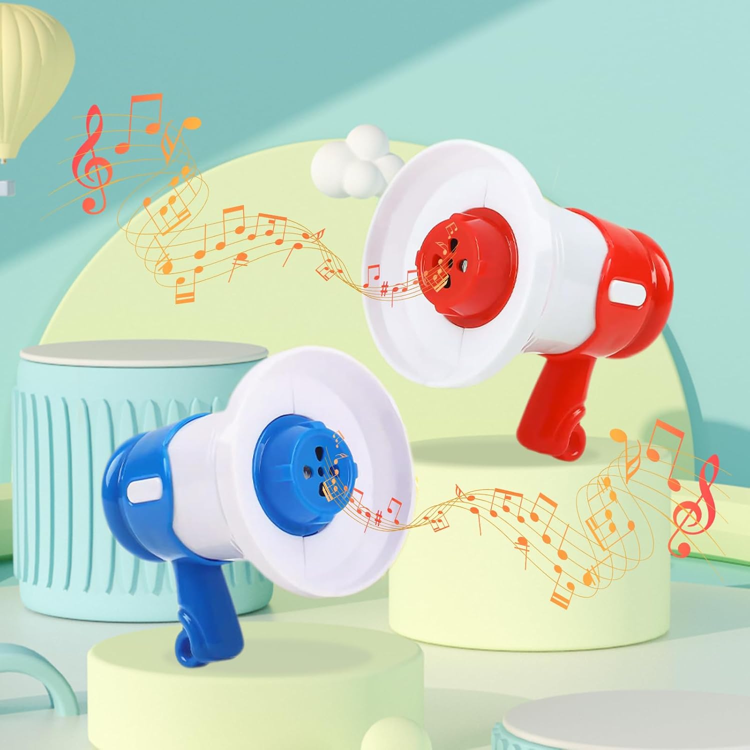 2Pcs Mini Megaphone Keychain – Funny Recording Speaker with Music, Gag Gift for Adults,for Game Night, Parties, Sports, and Outdoor Events