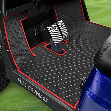 Golf Cart Floor Mat for ICON i20 i40 Full Coverage Floor Liner Mat Replacement Compatible with iCON Golf Carts i20, i40 and Advanced EV Gen1 Rubber Non-Slip Easy to Clean