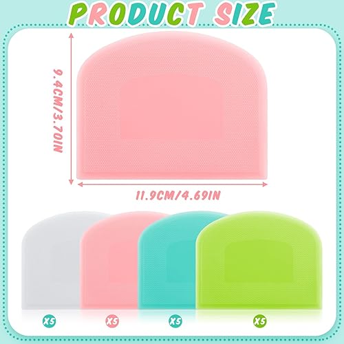 Miniatura 2 de Thyle Juego de 20 raspadores de masa de plástico, raspadores de tazón, cortador de masa multiusos, espátula flexible para cocina, herramienta para