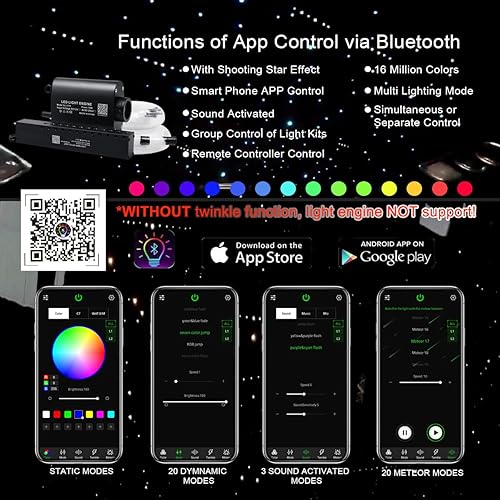 Miniatura 2 de AKEPO - Kit de luz musical RGBW de 16 W, parpadeante, efecto meteoro, controlada a través de aplicación, para el hogar y el automóvil, 430 unidades