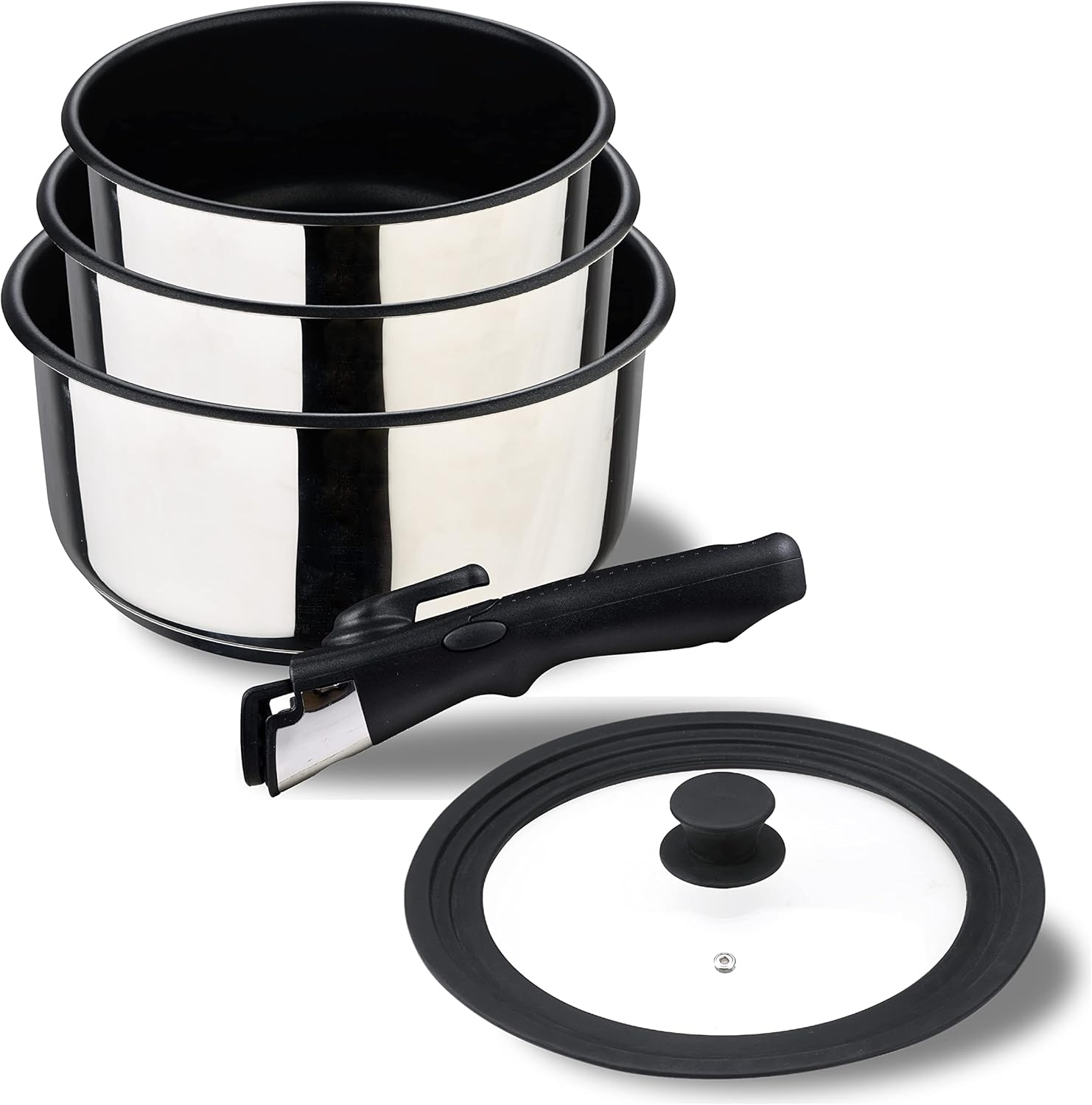 BERGNER Click & Cook Set de poêles 16, 18 et 20 cm + poignée amovible