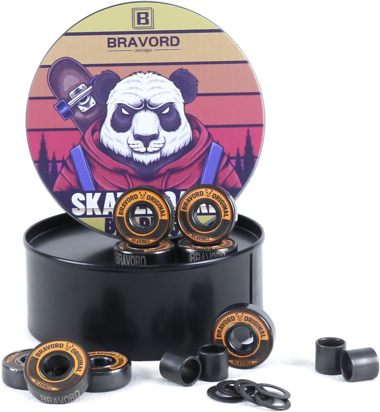 PD Skateoard Bearings, Premium and Highly-Precise Bearings for Skateboards, Cruisers, Longboards (Pack of 8)โฆ (1)