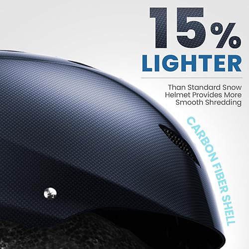 Miniatura 2 de OutdoorMaster Kelvin Carbon Fiber Ski Helmet - Casco de snowboard para hombres, mujeres y jóvenes