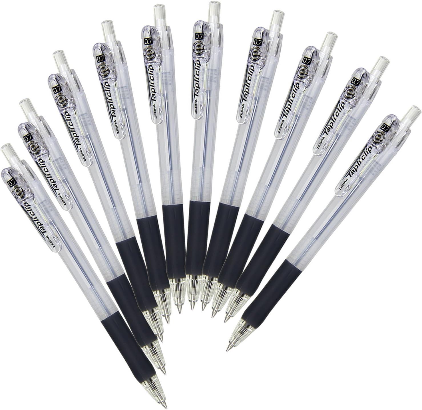 Zebra Permanent Ball Point Pen Tapri Clip 0.7 White 10 Count B-BN5-W