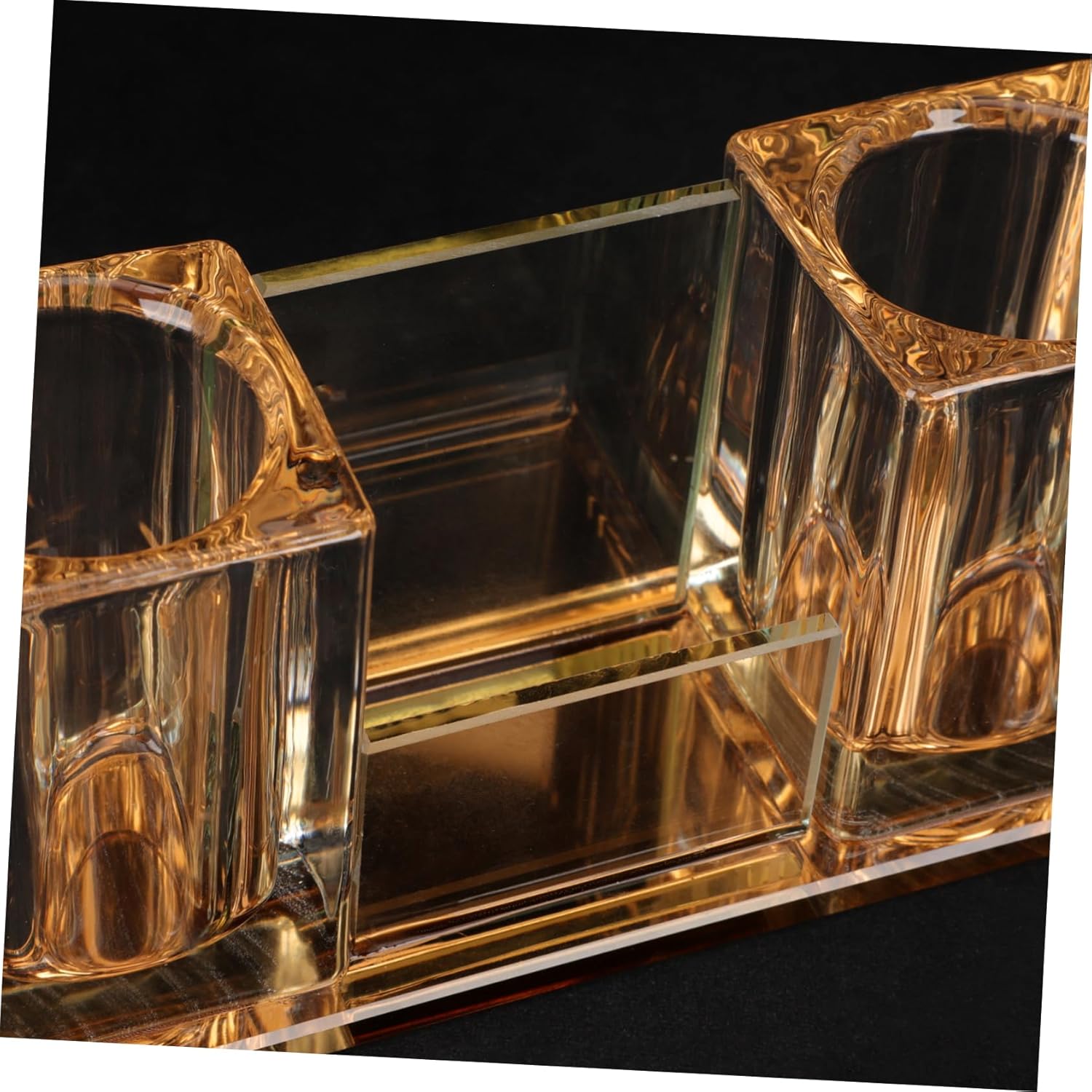 Healifty Acrylic Microphone Stand with Stable Desktop Base Dual Mic Holder for Home and Performance Space Saving Mic Storage Organizer with Workmanship and Practical Design