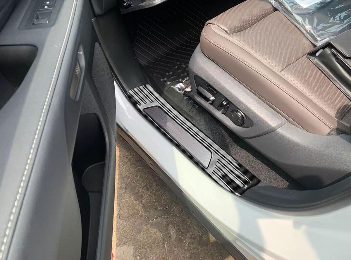 Entry Guards Cover Compatible with Toyota New Grand Highlander 2024 2025 2026 Inner Door Sills Anti-Dirty Scuff Plate Cover Interior Car Accessories Stainless Steel 4PC(Carbon Fiber Style)
