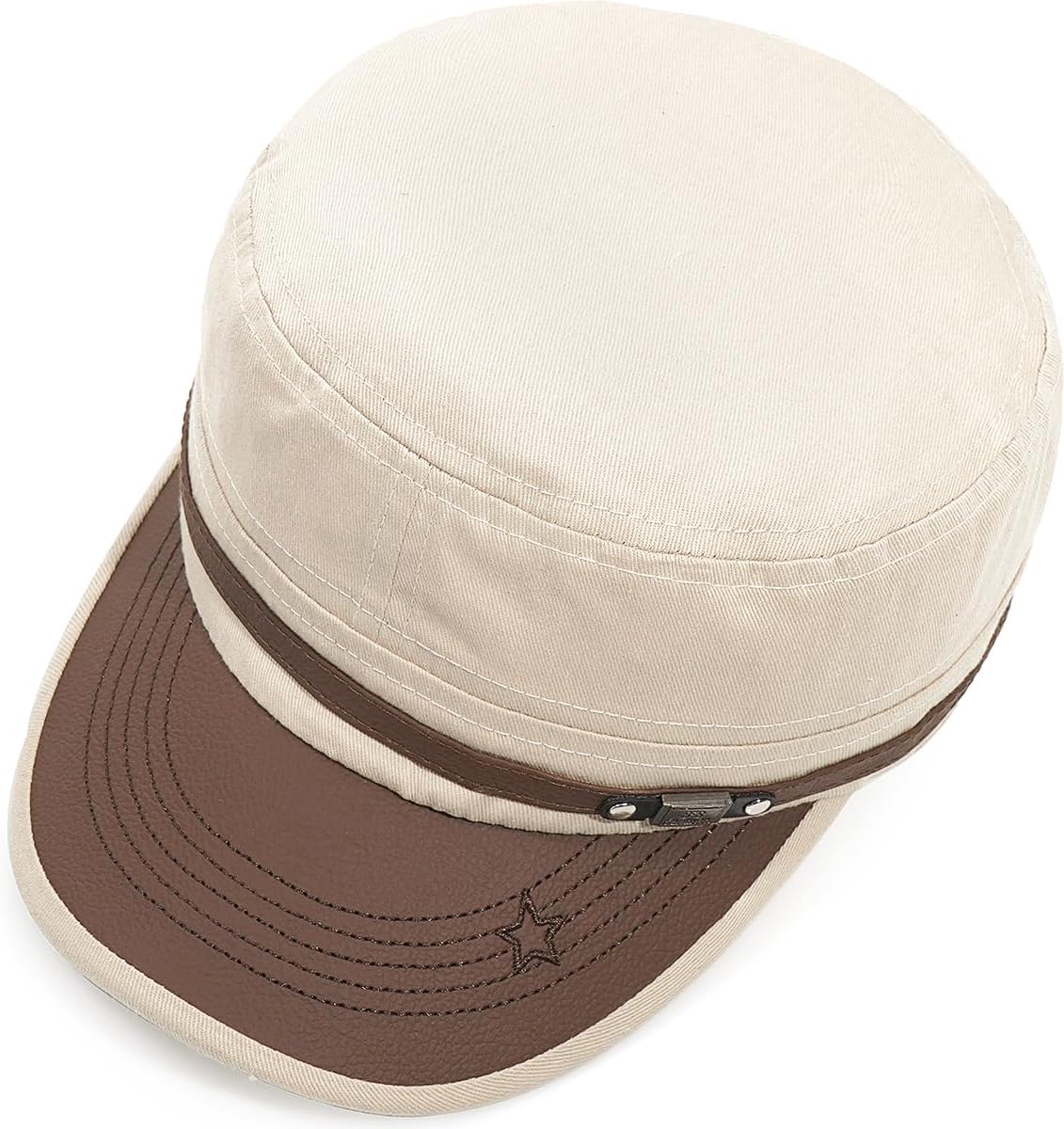 Men Flat Top Hat Cadet Army Cap Twill Cotton Baseball Military Cap - Image 7