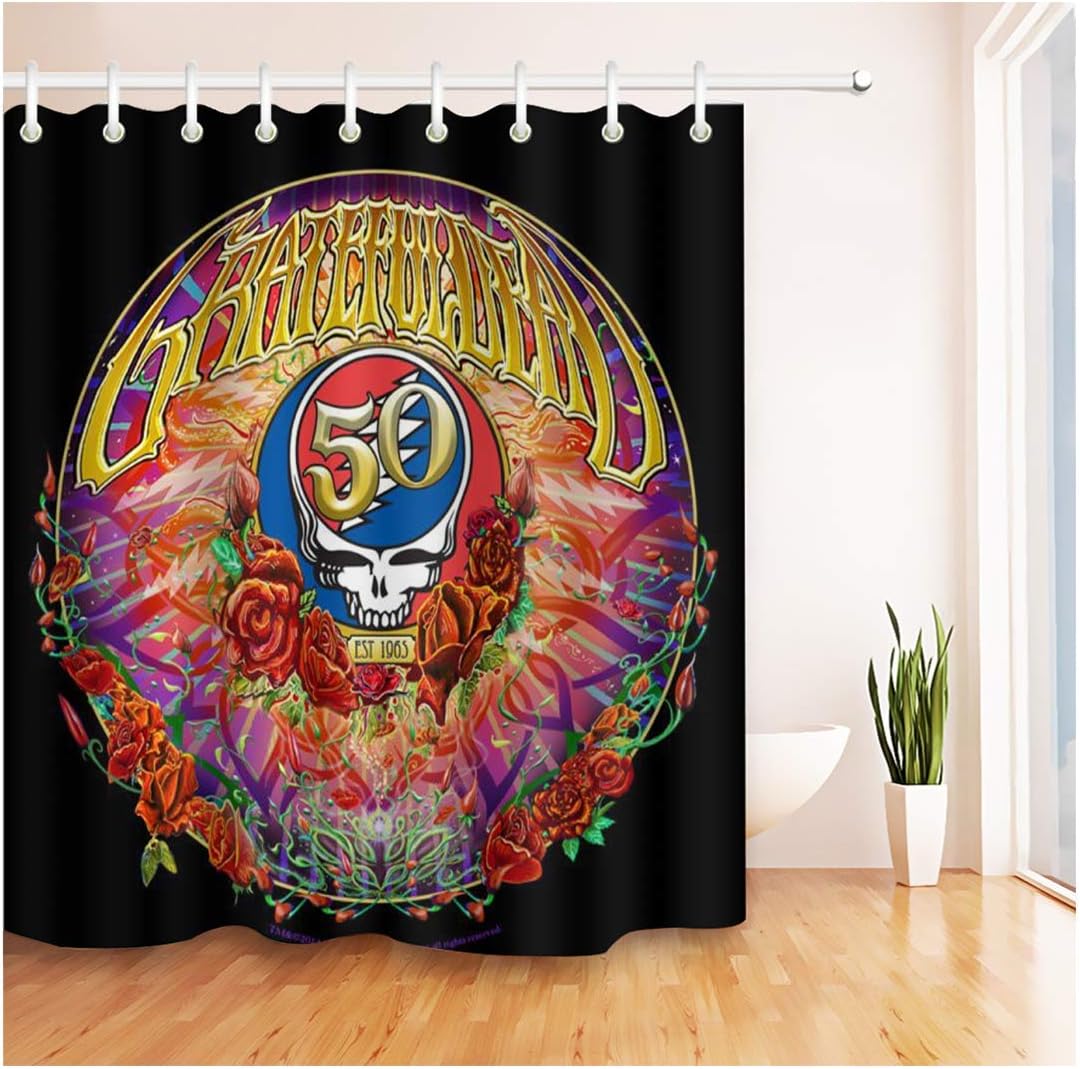 72 x 72 inch Art Style Shower Curtain with Hooks