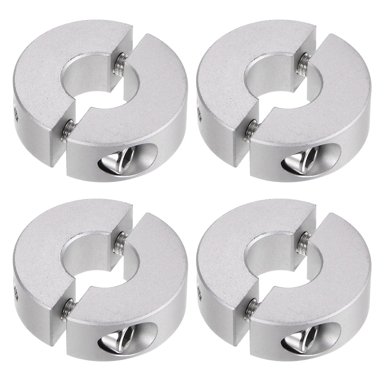 Collares De Eje Partidos De Aluminio - Juego De 2, Para Eje De 17 Mm, Ancho 12 Mm - Topes Y Sujeción Para Poleas, Máquinas