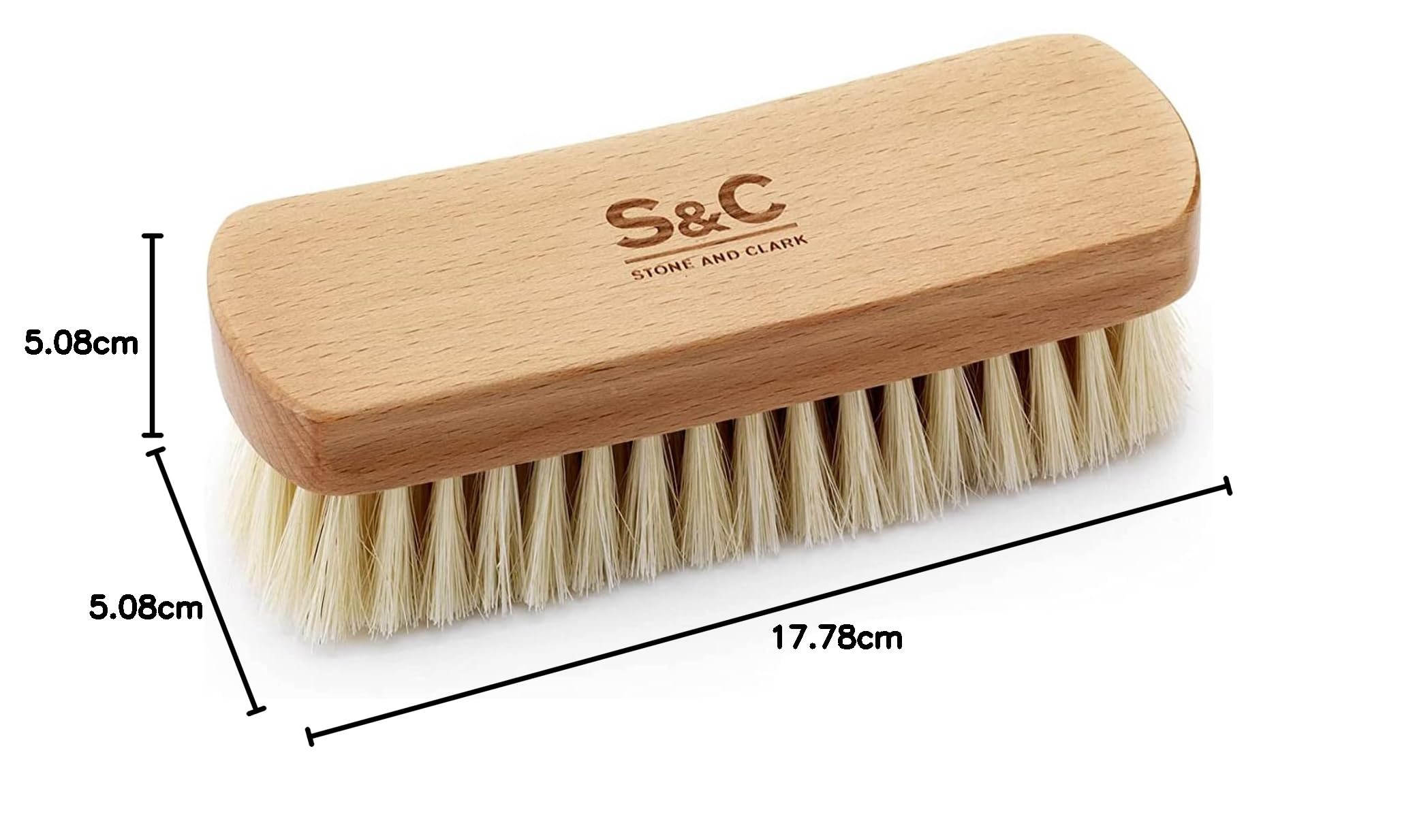 Stone and Clark Brosse à Chaussures Naturelle – Brosse en CRIN de Cheval pour Nettoyer, polir et polir Les Chaussures en Cuir