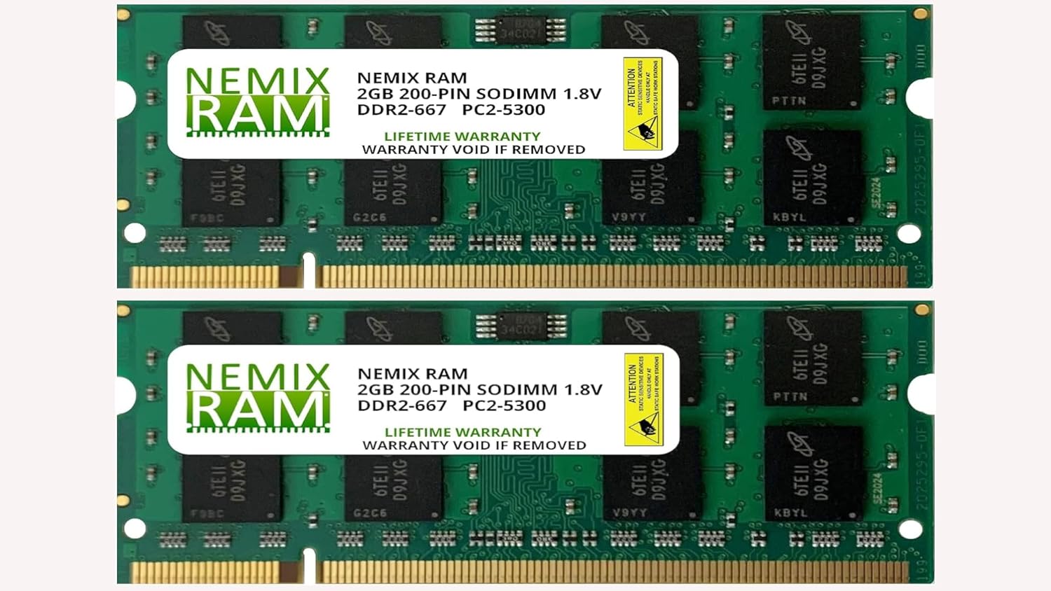 NEMIX RAM 8GB (2X4GB) DDR2 667MHZ PC2-5300 2Rx8 1.8V Non-ECC SODIMM Laptop PC Memory KIT