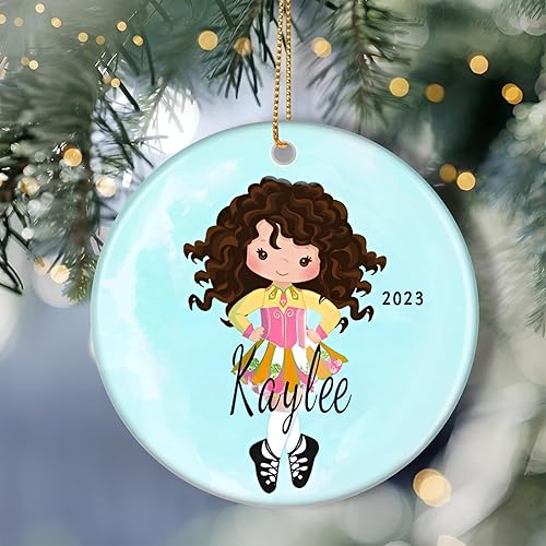 Vista 4 de Adorno deportivo para niñas, regalo de recuerdo de natación personalizado para Navidad infantil Nadar chica