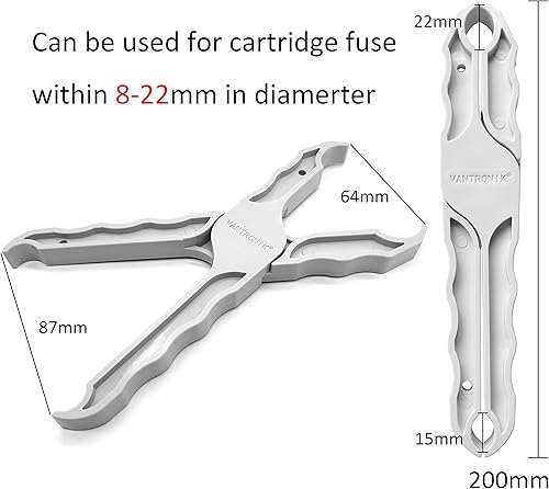 Miniatura 7 de VANTRONIK Extractor de fusibles para fusibles cilíndricos grandes y medianos, mango de agarre antideslizante aislado, 7.2 pulgadas de largo