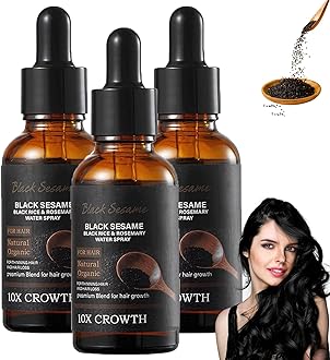Black Sesame Hair Growth Serum, Black Sesame Oil for Hair, Sesame Seeds Extract Essence Hair Growth Oil, Promote hair growth (3PCS)