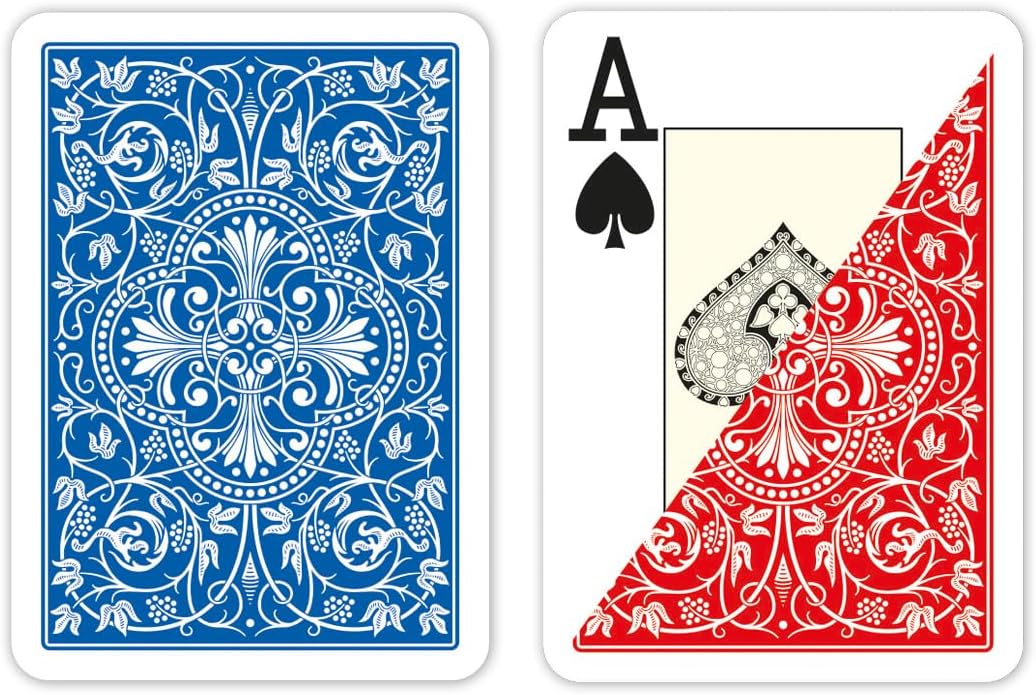 DA VINCI Luna, Italian 100% Plastic Playing Cards 2 Deck Set, Poker Size Jumbo Index (Large Print)