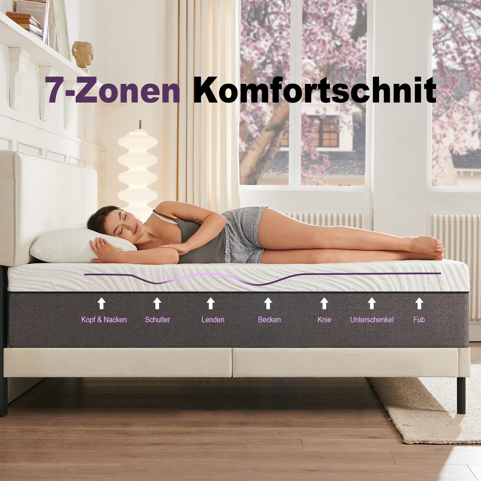 Twirest Matratze 90x200,Höhe 25 cm Orthopädische Kaltschaummatratze Härtegrad H3 Abnehmbarer, atmungsaktiver Bezug Matratzen Komfortschaum 90 x 200 cm
