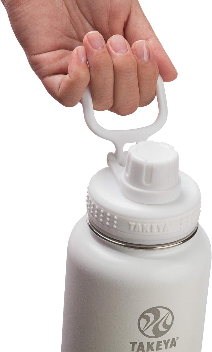 Takeya Actives Water Bottle with Spout Lid - Bottle with Double Stainless Steel Insulation - Dishwasher Safe & BPA-Free - Bottle with Spout Lid & Removable Bumper - 40 oz, Arctic - Image 9