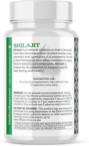 Miniatura 3 de Vital Soul Shilajit, 1000 mg Shilajit puro orgánico del Himalaya, suplemento Shilajit, Shilajit para hombres, cápsulas de Shilajit, Shilajit puro de
