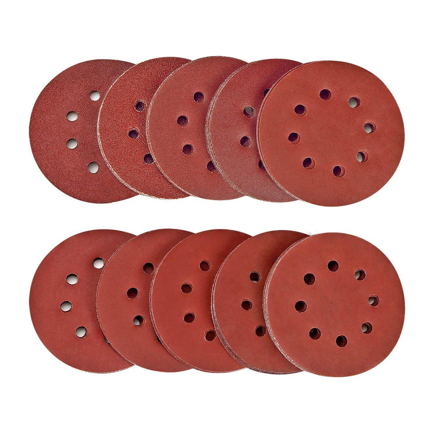 VEDA 100 Dischi Abrasivi Da 125 Mm - Kit Multigrana 60/80/100/120/150/180/240/320/400/600 - Per Levigatrice
