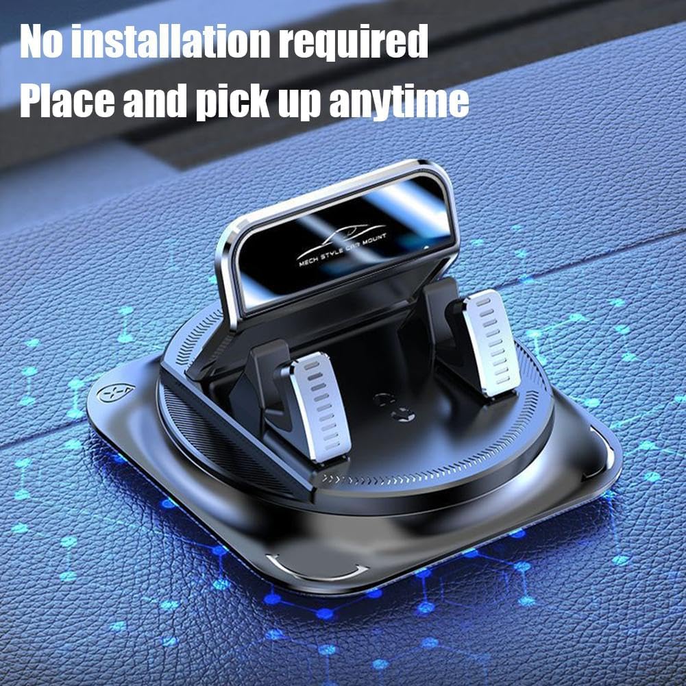 Porta Cellulare da Auto Rotante 360° Per Cruscotto, Blocco Con Una Mano, Supporto Telefono Da Cruscotto Antiscivolo Con Rotazione, Base Antiscivolo Con Blocco Automatico Per Tutti Gli Smartphone(2PCS)