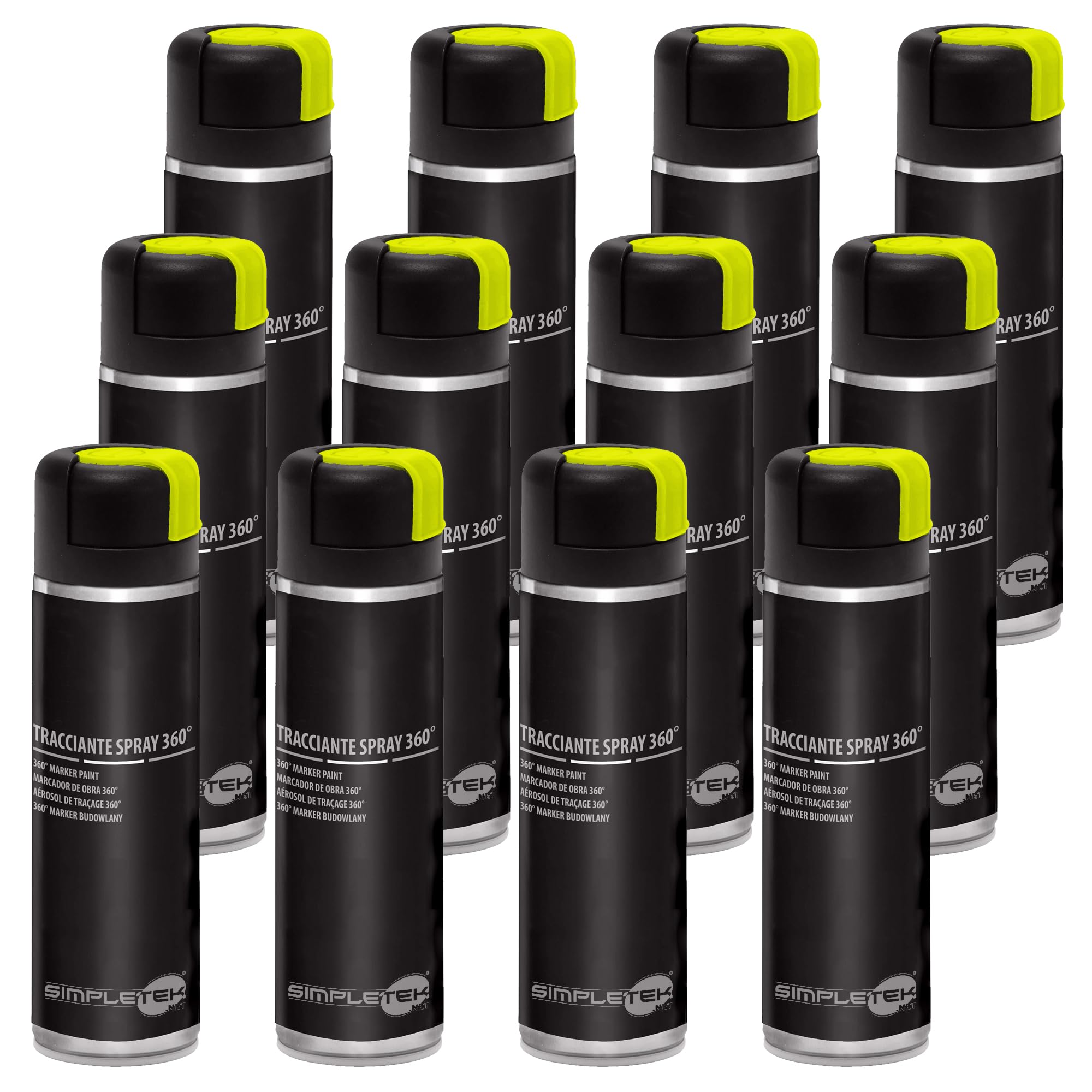Traceur marqueur jaune fluo v403giallof anti-bavure pour sols humides et asphalte x12