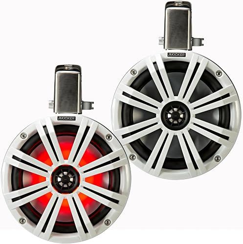 Kicker Loaded Marine Cans with 45KM84L Speakers, 200 mm Size, White