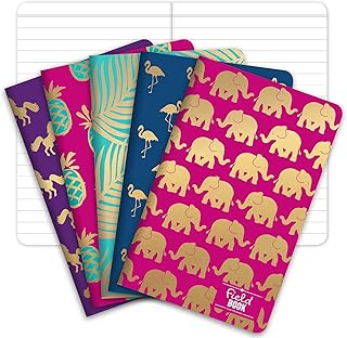 Field Notebook/Pocket Journal - Gold Foil Patterns - Lined Memo Book (3.5"x5.5") - Pack of 5