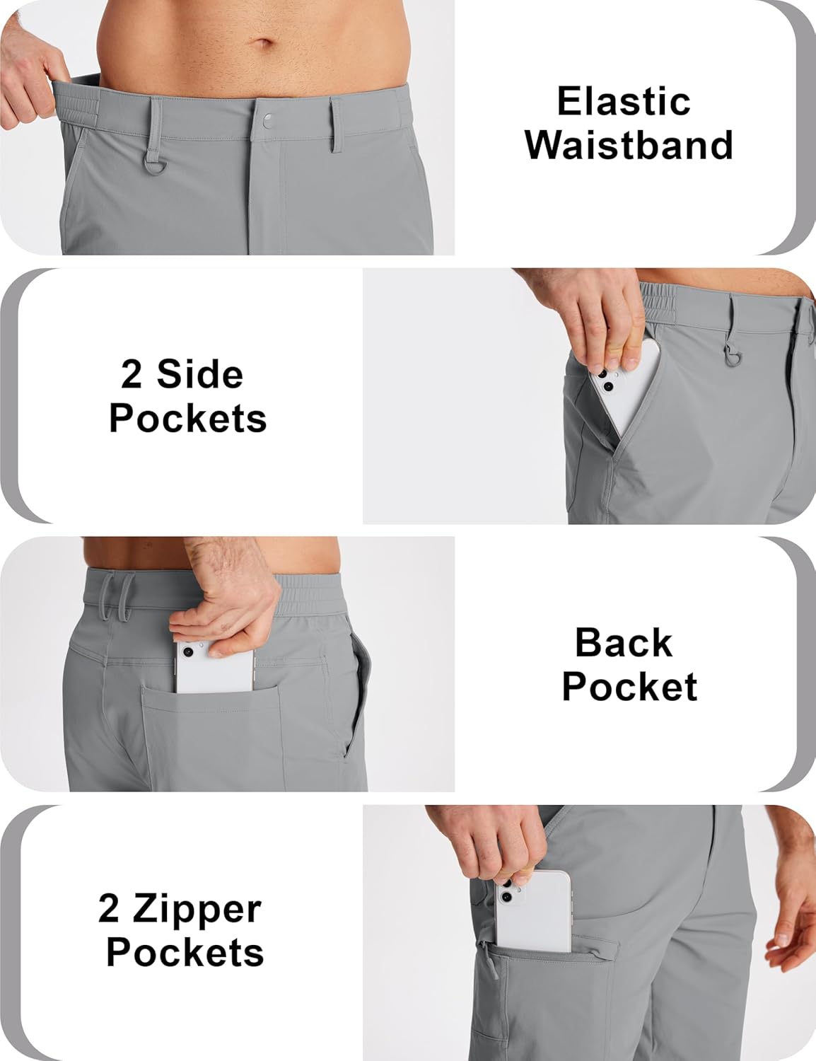 MAGCOMSEN Men's Hiking Cargo Shorts Quick Dry Lightweight 9" Golf Shorts Summer Casual Work Outdoor with 5 Zipper Pockets