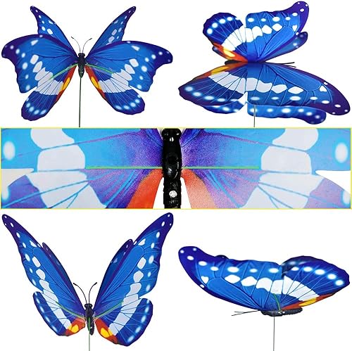 Miniatura 3 de FENELY Mariposa Jardín Estacas Decoraciones Al Aire Libre 3D Mariposas Césped Decorativo Patio Decoración Accesorios Adornos PVC Jardinería Arte