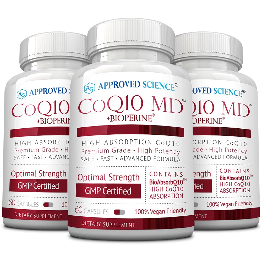 Buy Approved Science® CoQ10 MD Extra Strength 250mg Pure CoQ10 with Bioperine® for Faster