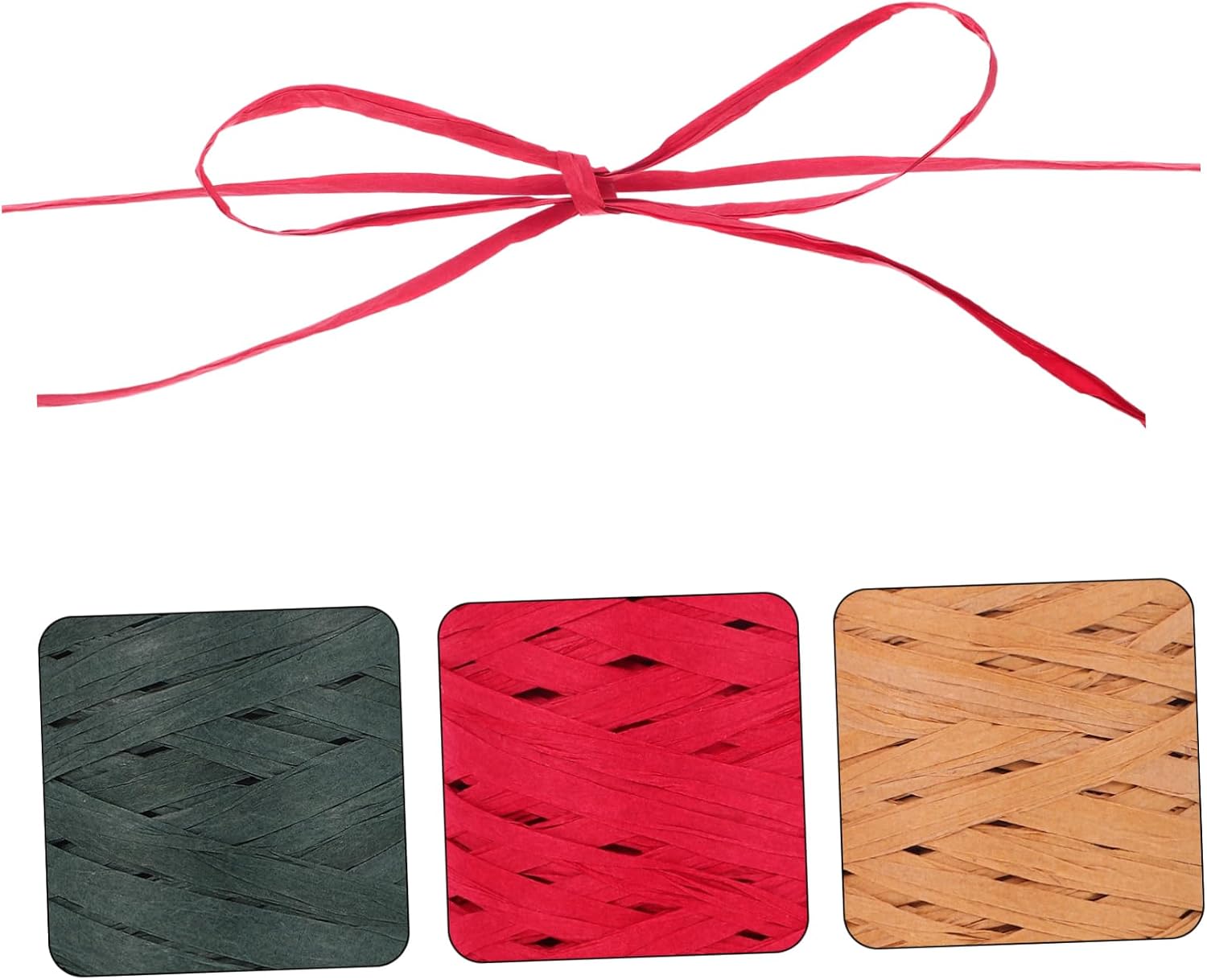 3rolls Raffia Ribbon Twine for Wrapping Crafts and Wedding Bouquets Versatile Craft Supplies