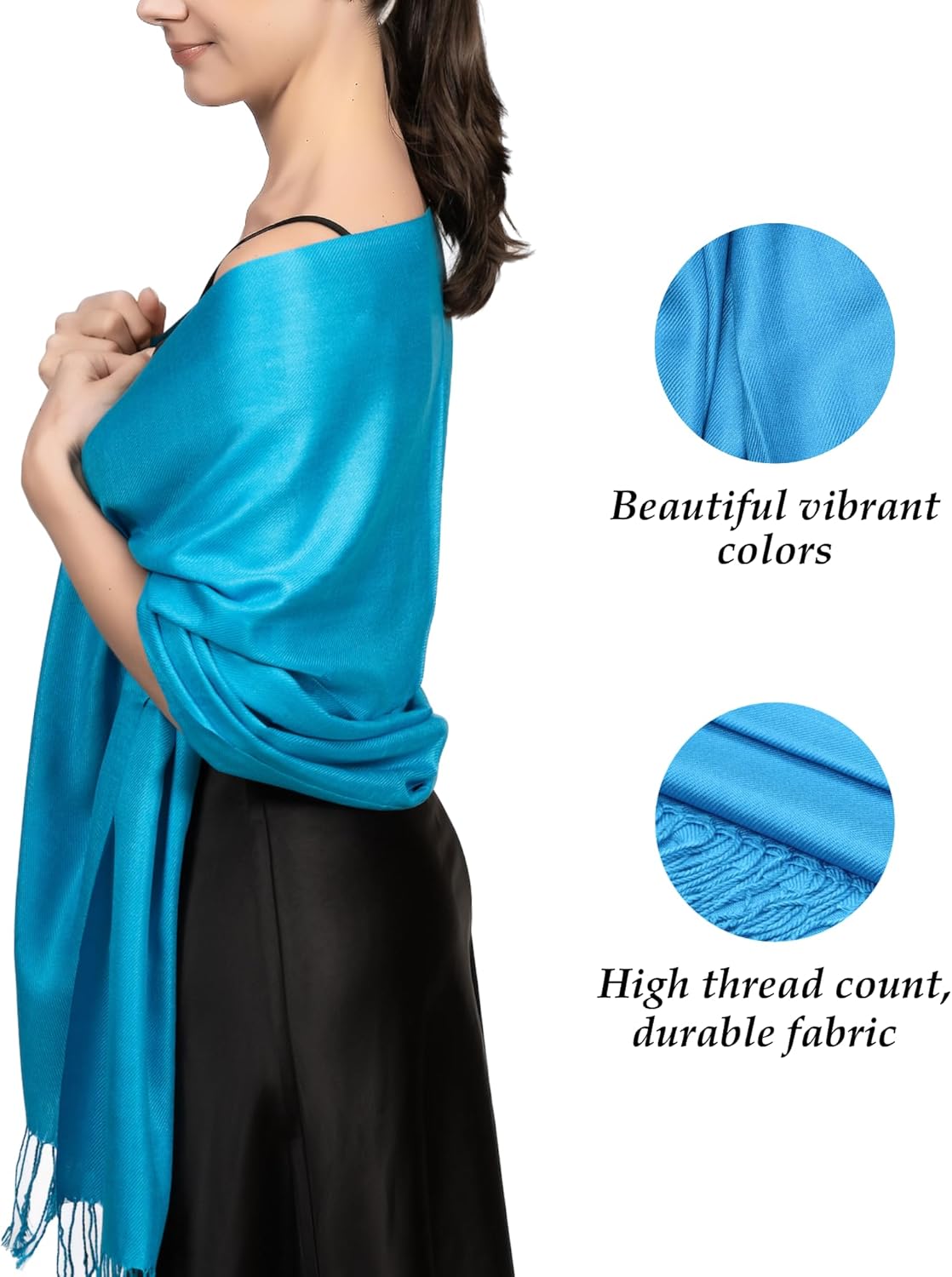 Achillea Soft Silky Pashmina Scarf for Women – Shawl Wrap for Evening Dresses, Bridesmaids, Weddings & Everyday Wear - Image 3