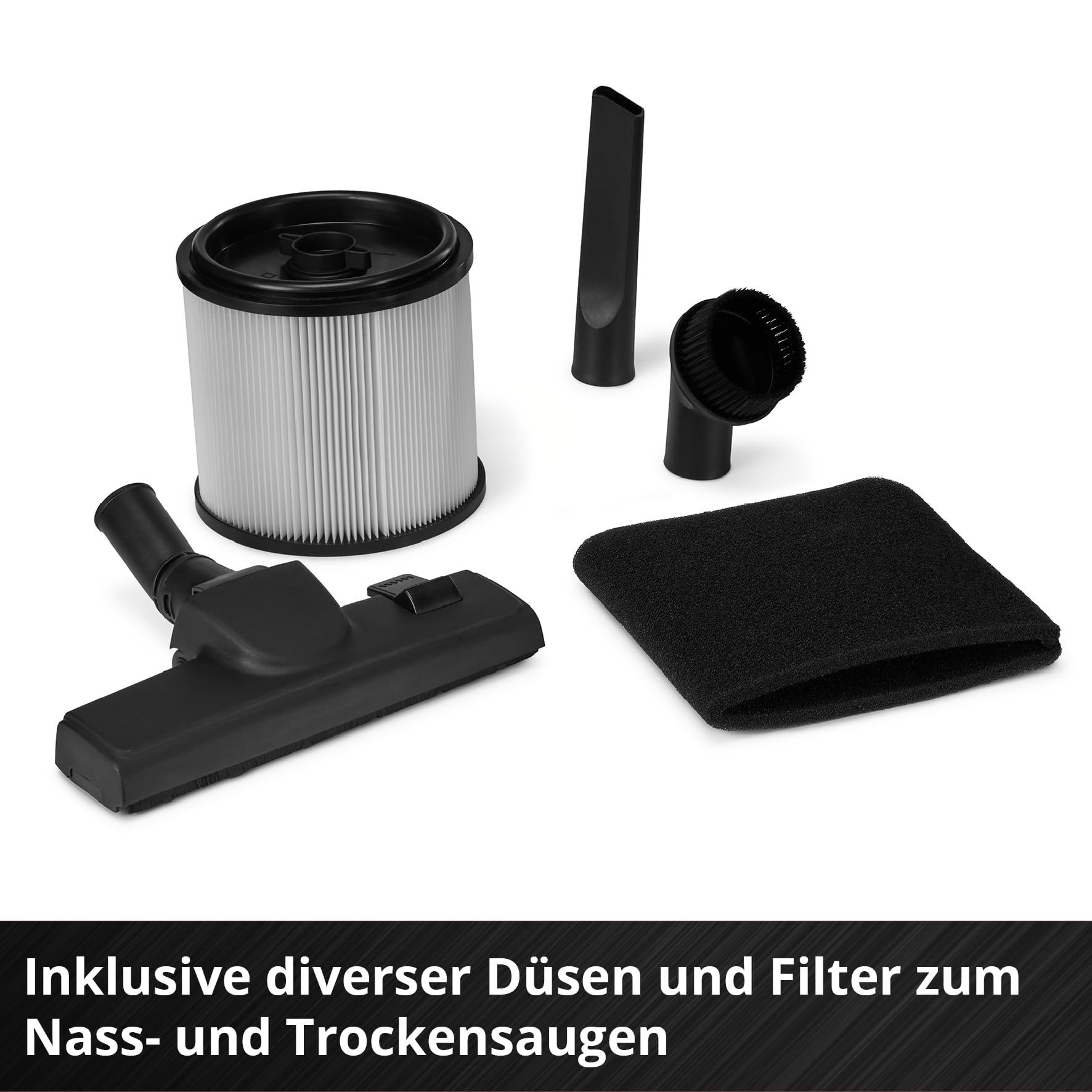 Einhell Nass-Trockensauger TE-VC 2580 SACL (1100 W, 200 mbar Saugleistung, 25 L Behälter, Staubschutzklasse L, HEPA-Filter, Filterreinigung, Automatiksteckdose, inkl. Zubehör)