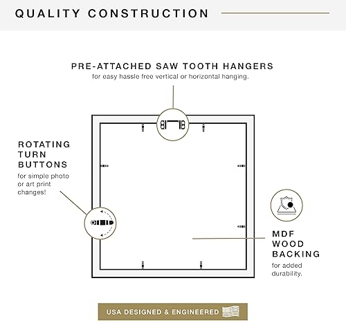 Miniatura 7 de MCS Studio Gallery - Marco con textura de madera color negro de 16 x 16 pulgadas  40.64 x 40.64 cm., con marialuisa para fotografía de 8 x 8
